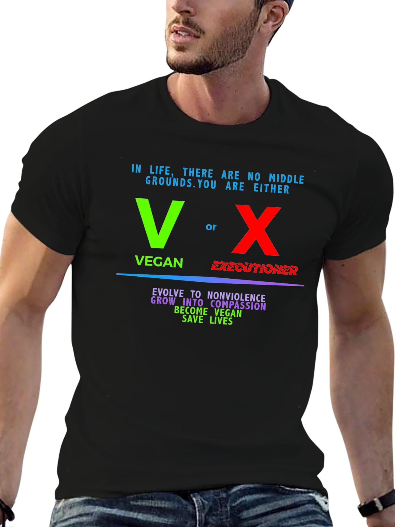 Vegan vs Executioner Graphic T-Shirt