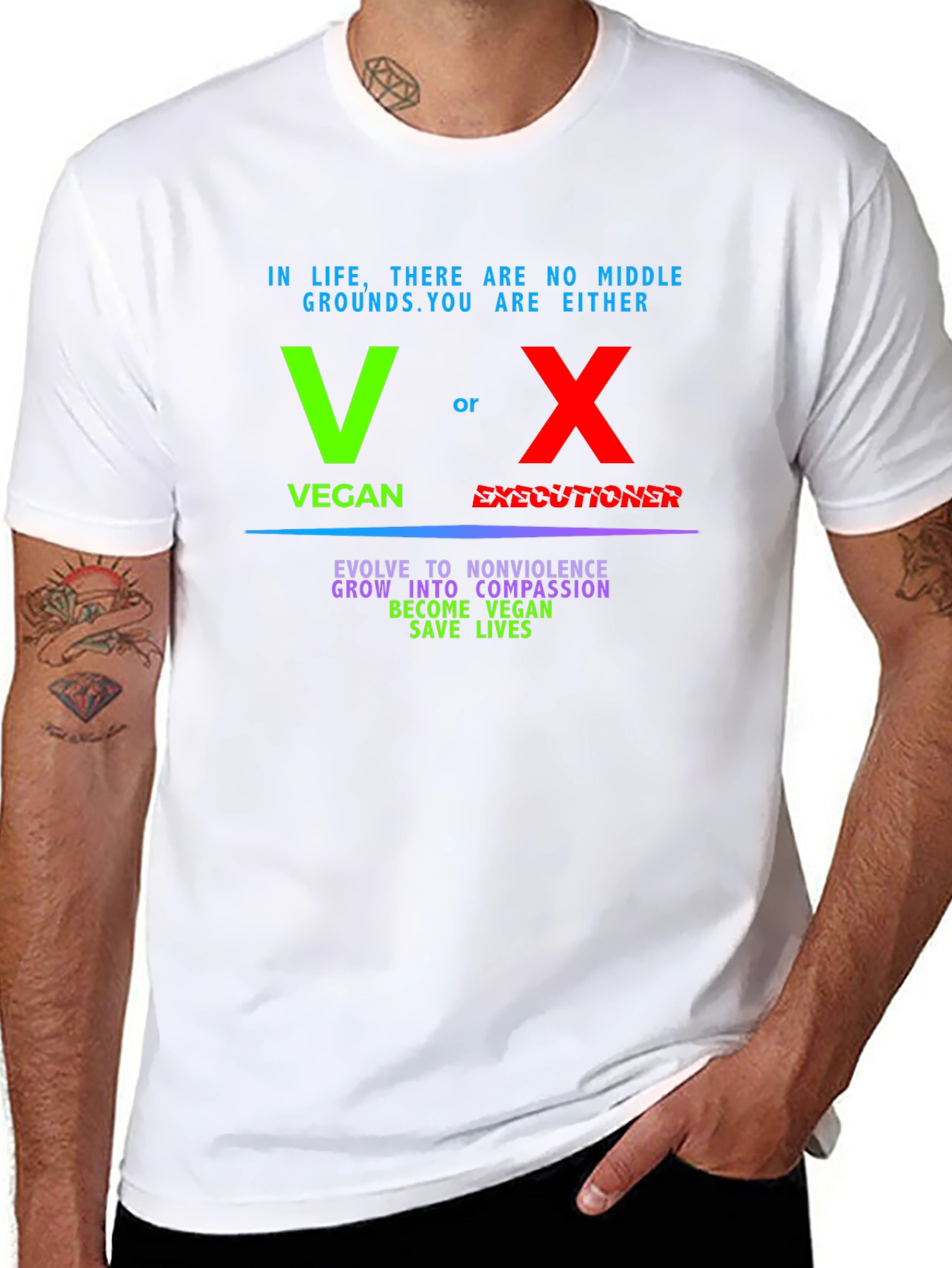Vegan vs Executioner Graphic T-Shirt