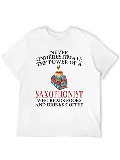 Saxophonist Coffee & Books Graphic Tee