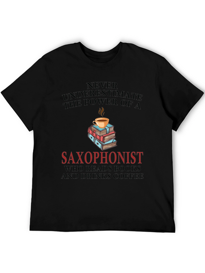 Saxophonist Coffee & Books Graphic Tee