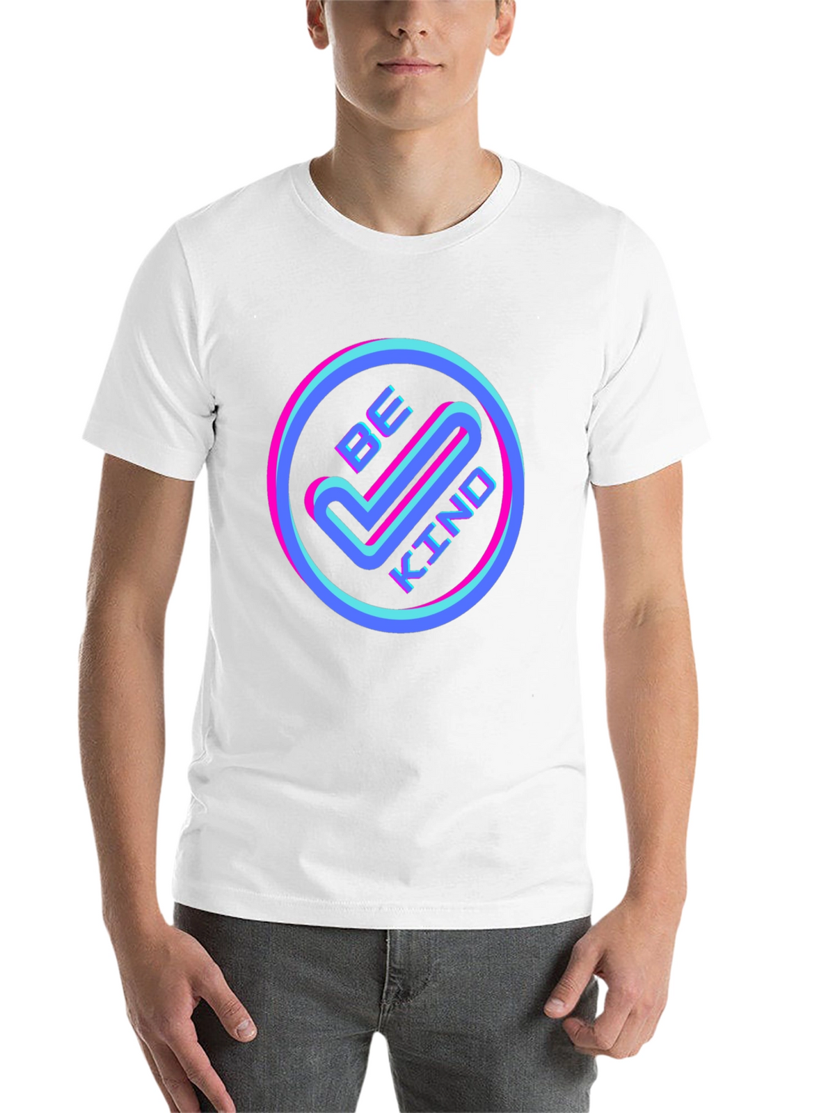 Be Kind Graphic Tee - Retro Neon Design