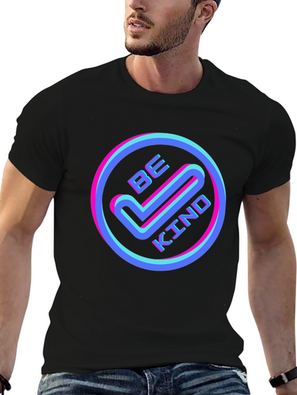 Be Kind Graphic Tee - Retro Neon Design