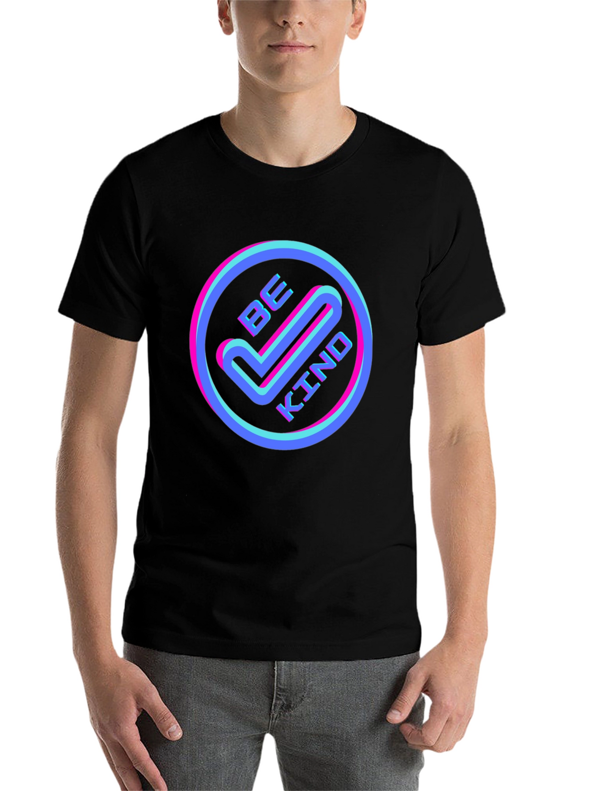 Be Kind Graphic Tee - Retro Neon Design