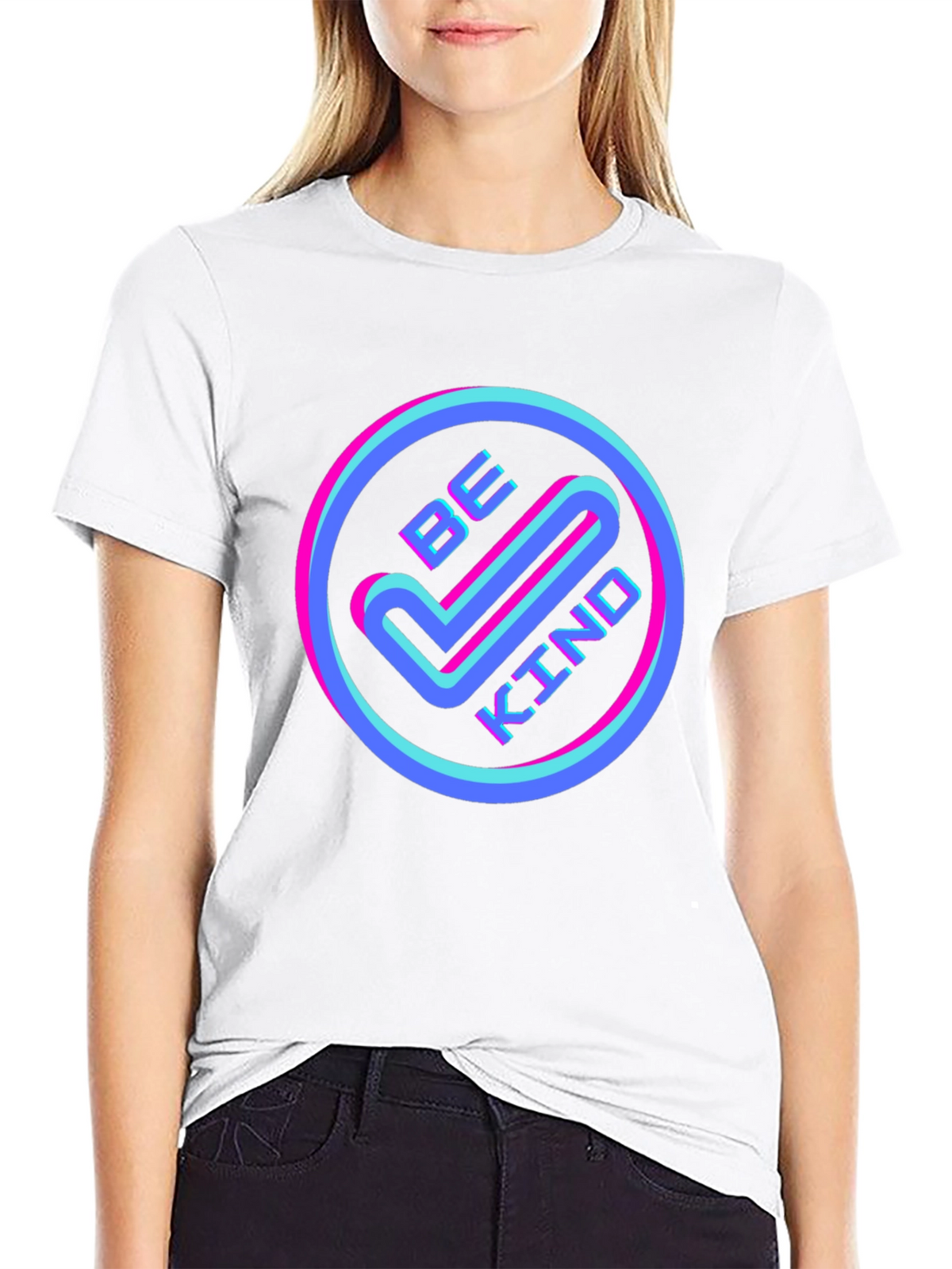 Be Kind Graphic Tee - Retro Neon Design