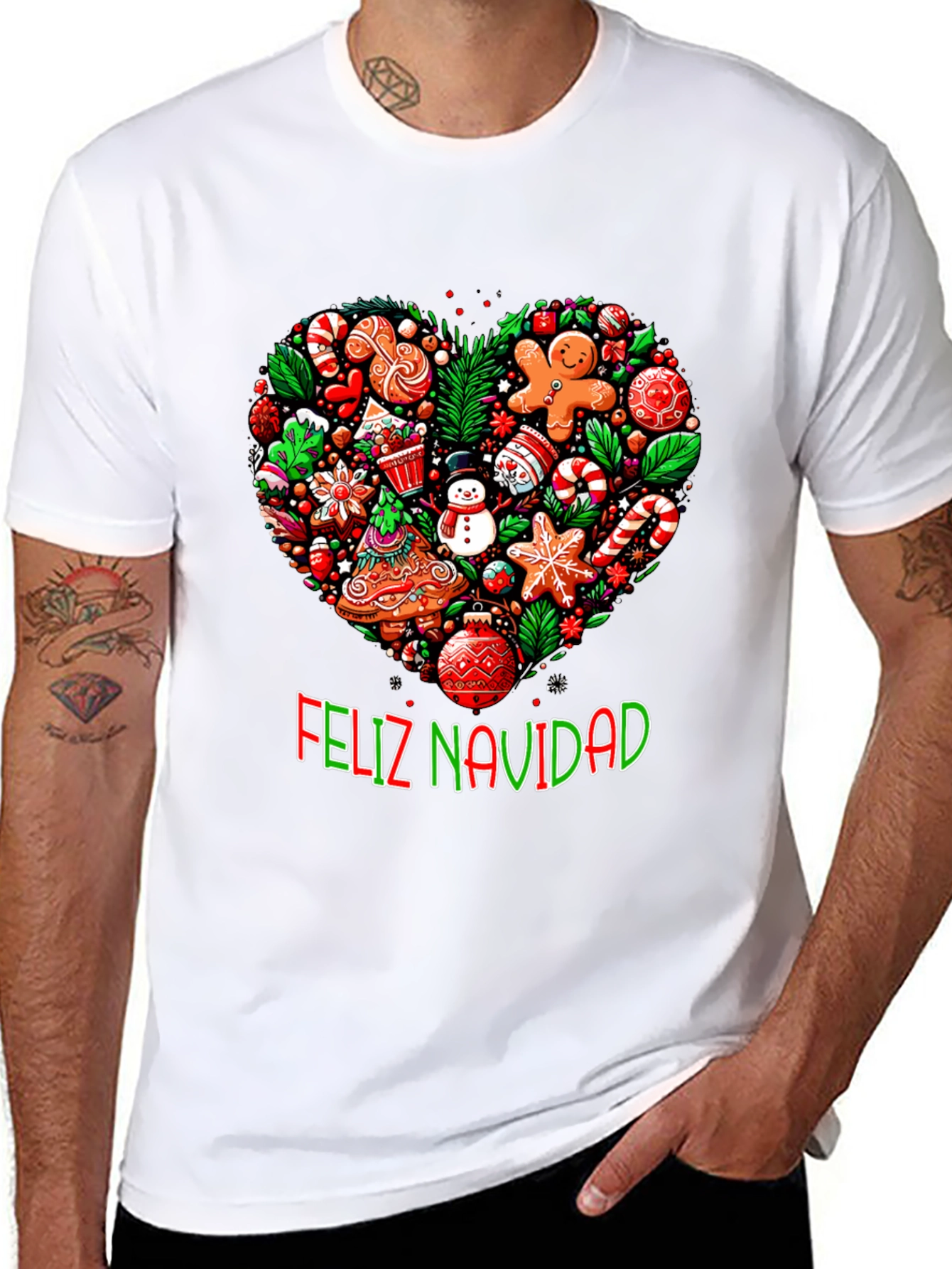Feliz Navidad Heart Christmas T-Shirt