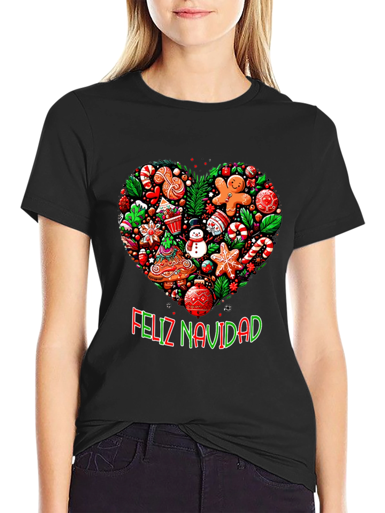 Feliz Navidad Heart Christmas T-Shirt