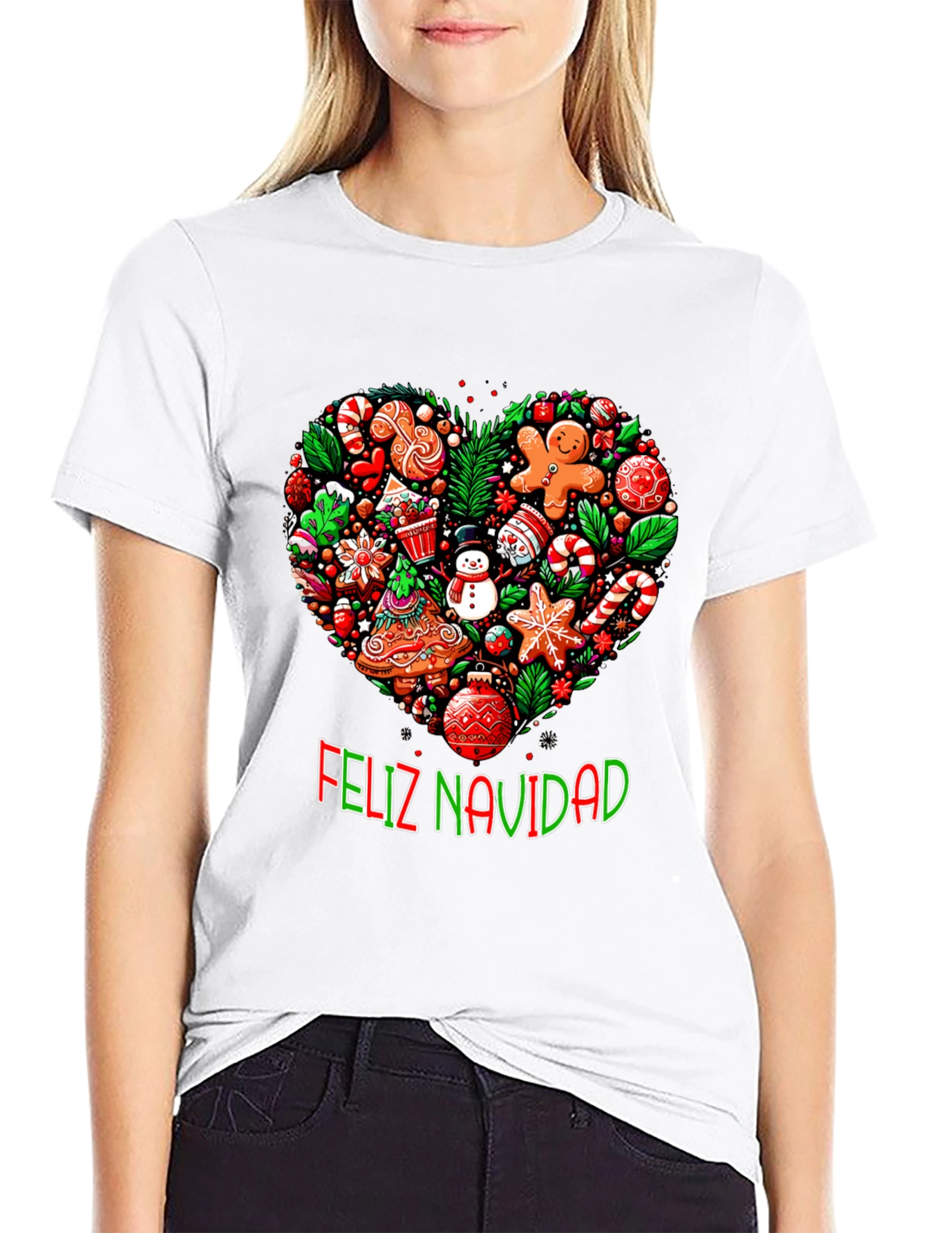 Feliz Navidad Heart Christmas T-Shirt