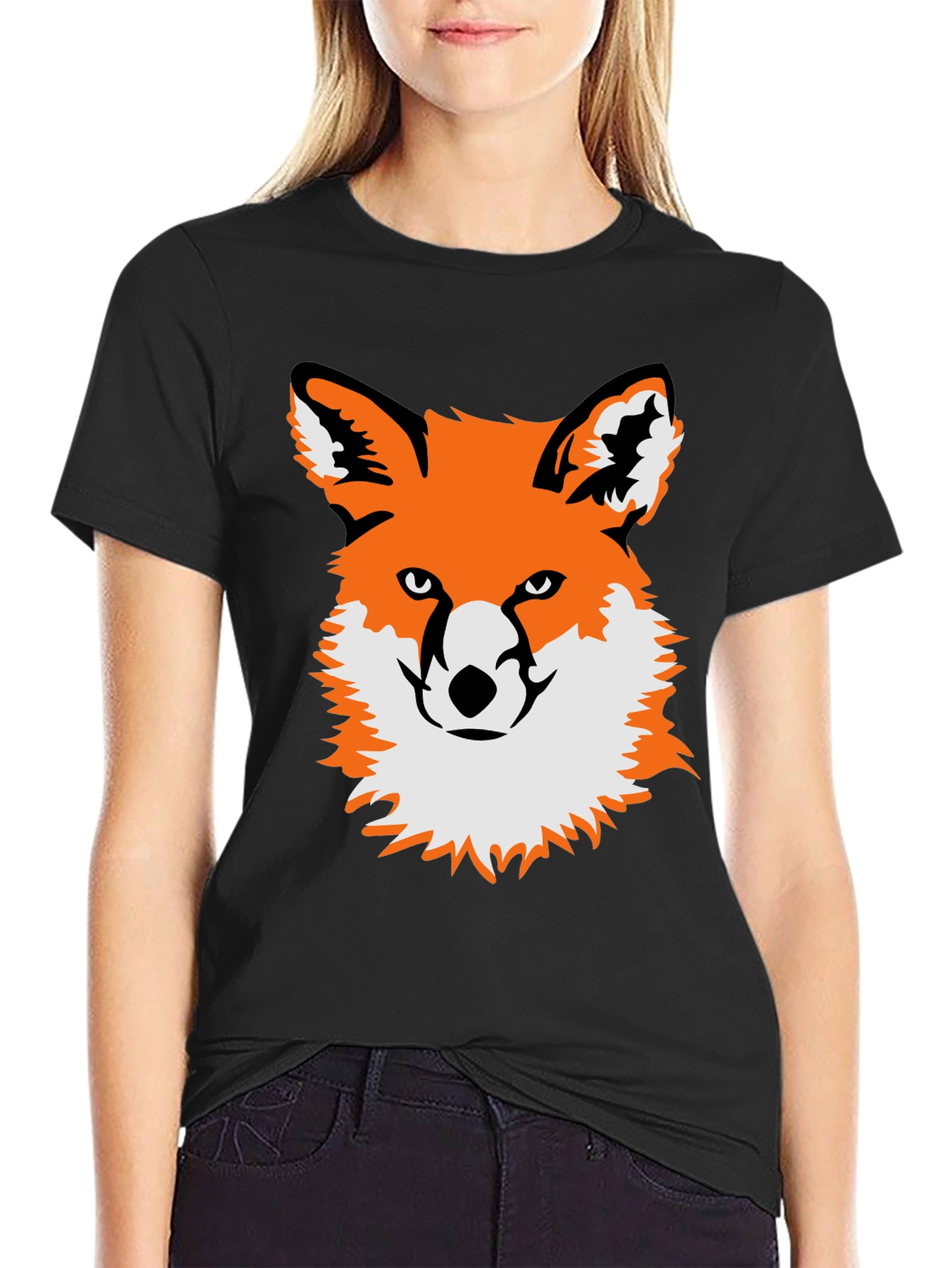 Fox Graphic Black T-Shirt - Unique Animal Tee