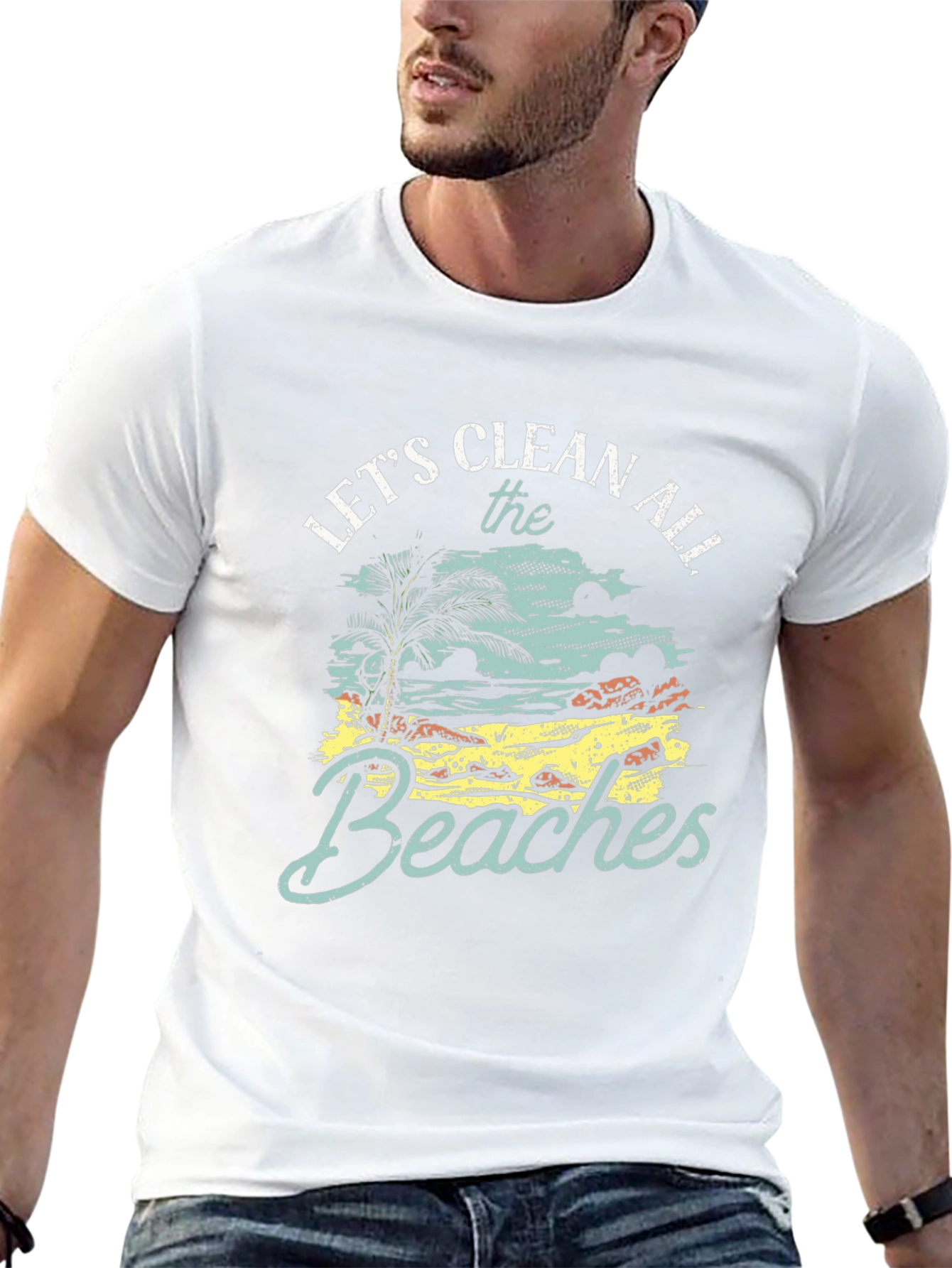 Lets Clean All The Beaches Black Graphic Tee