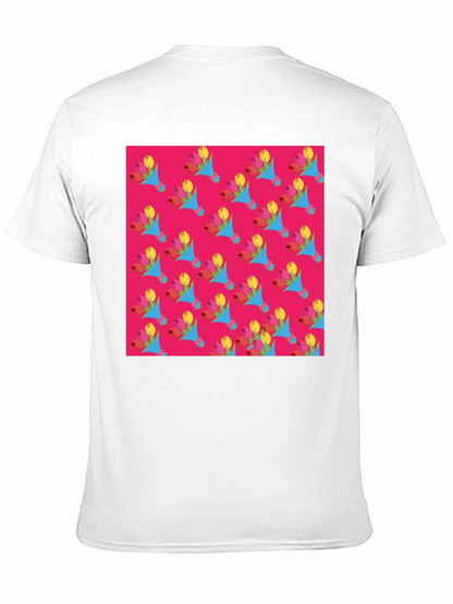Floral Pattern Crew Neck T-Shirt