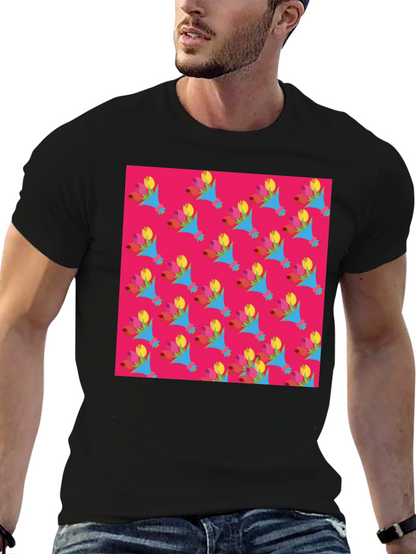 Floral Pattern Crew Neck T-Shirt