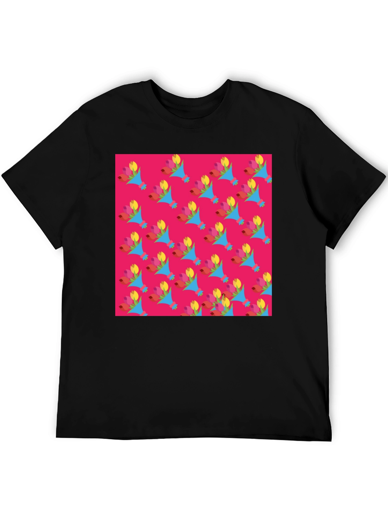 Floral Pattern Crew Neck T-Shirt