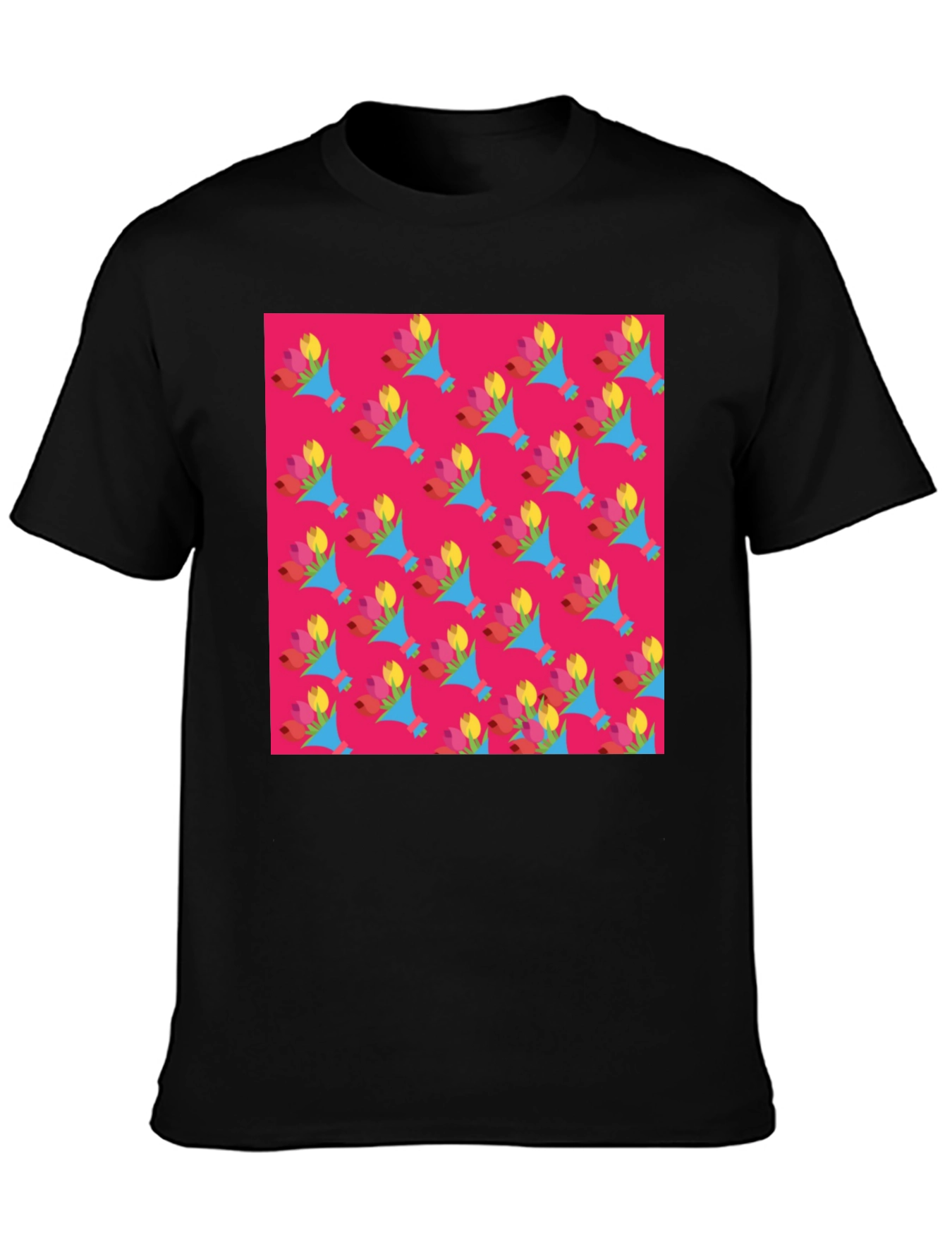 Floral Pattern Crew Neck T-Shirt