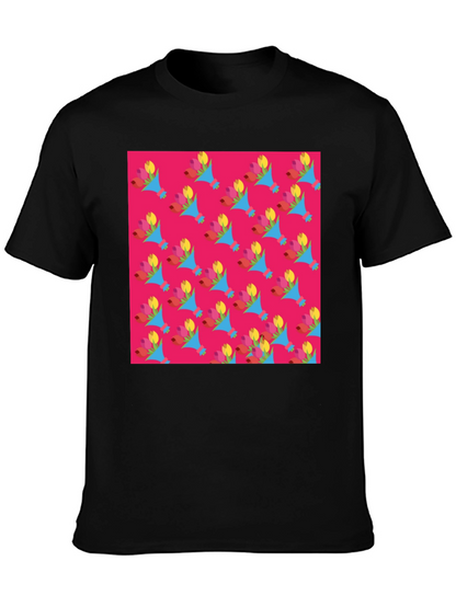 Floral Pattern Crew Neck T-Shirt