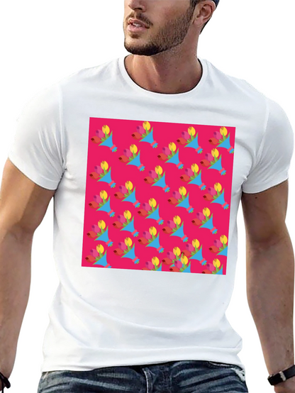 Floral Pattern Crew Neck T-Shirt