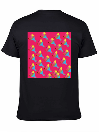 Floral Pattern Crew Neck T-Shirt