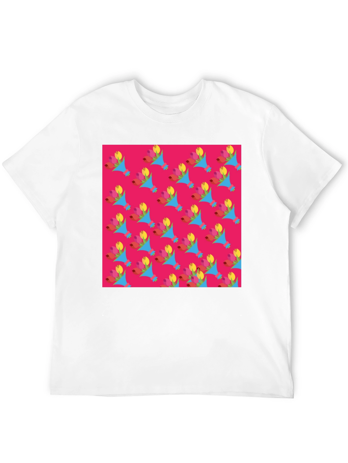 Floral Pattern Crew Neck T-Shirt
