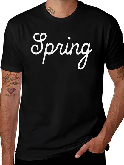 Spring Graphic Tee - Stylish Black T-Shirt