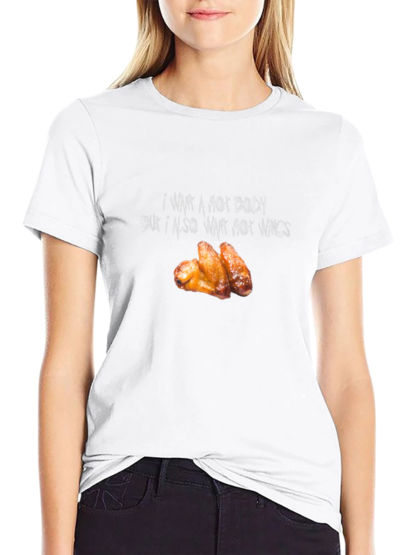 Hot Body & Wings Black Graphic Tee