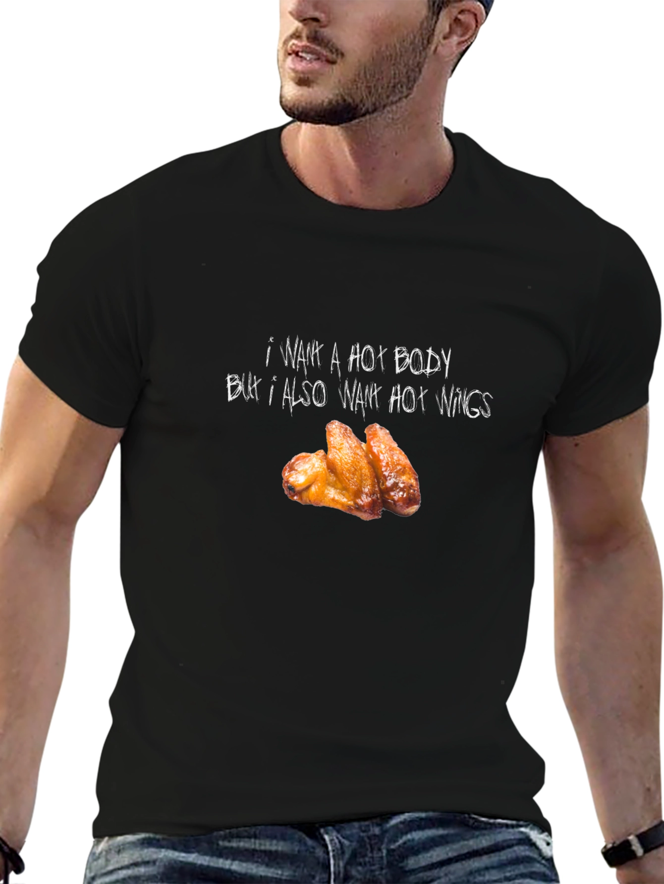 Hot Body & Wings Black Graphic Tee