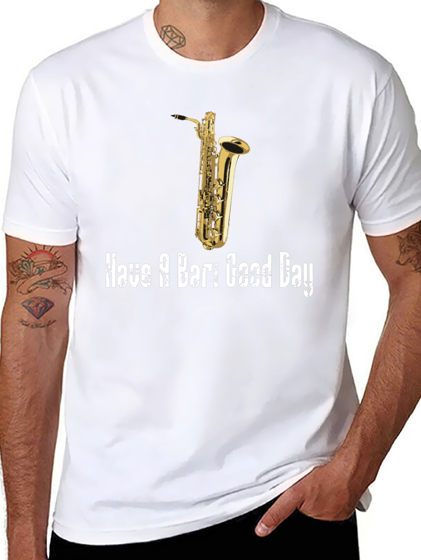 Saxophone T-Shirt: Have a Bari Good Day!