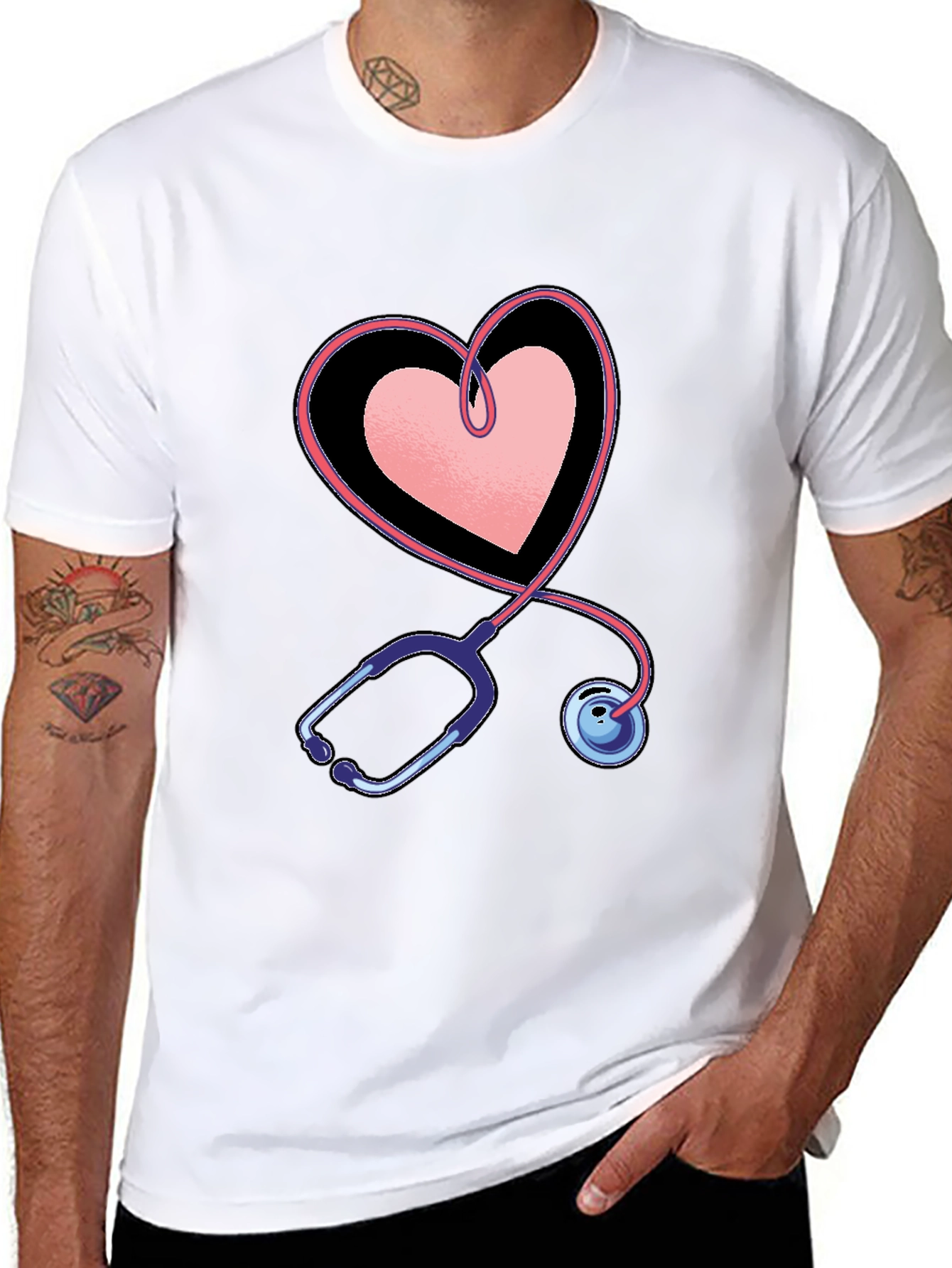 Heart Stethoscope Graphic Tee - Medical Love