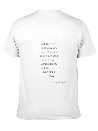 Black T-Shirt with Poetic Rain Quote