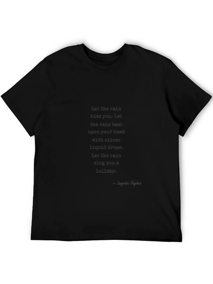 Black T-Shirt with Poetic Rain Quote