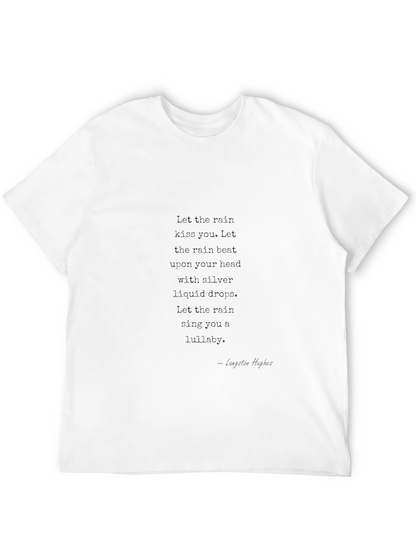 Black T-Shirt with Poetic Rain Quote
