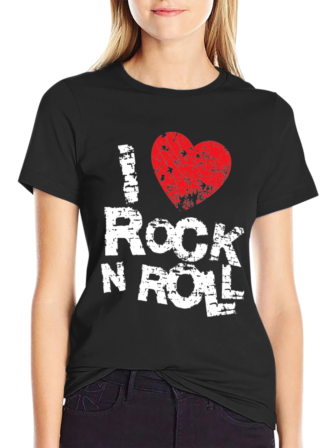 I Heart Rock N Roll T-Shirt - Black