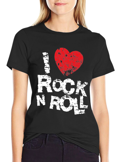 I Heart Rock N Roll T-Shirt - Black