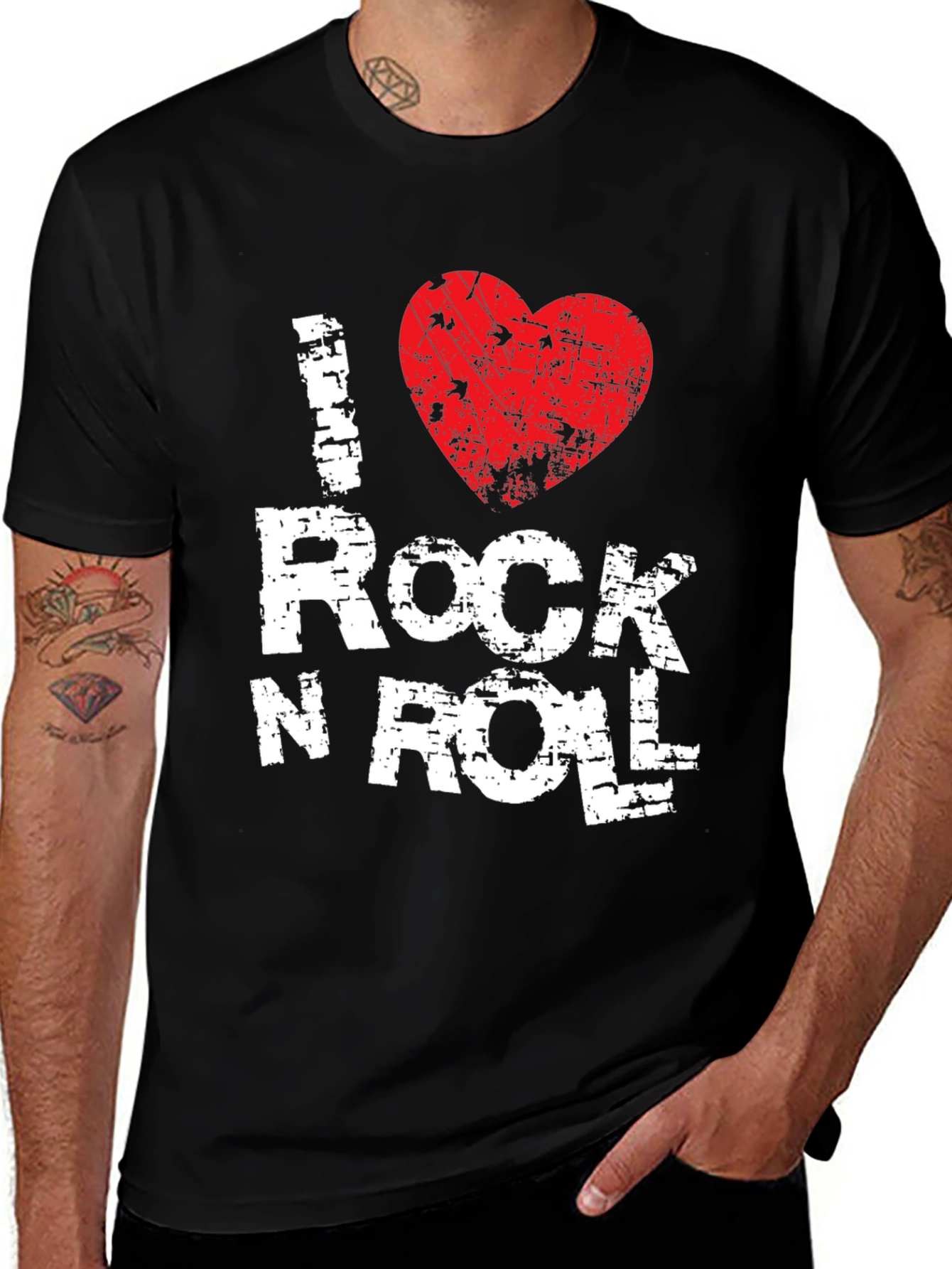 I Heart Rock N Roll T-Shirt - Black