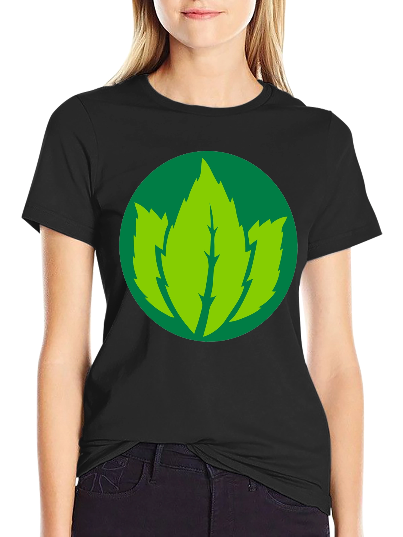 Leaf Logo Black T-Shirt