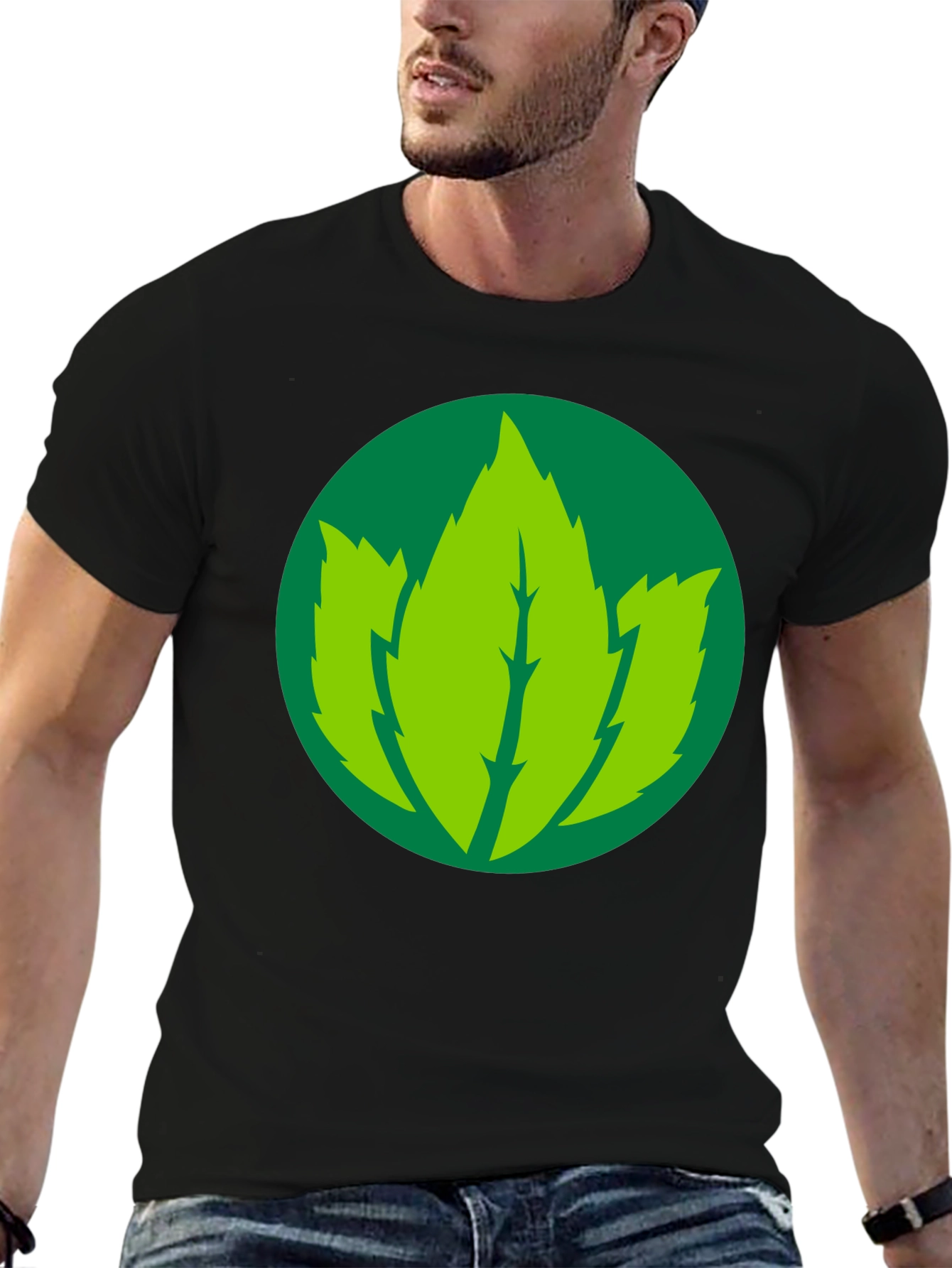 Leaf Logo Black T-Shirt