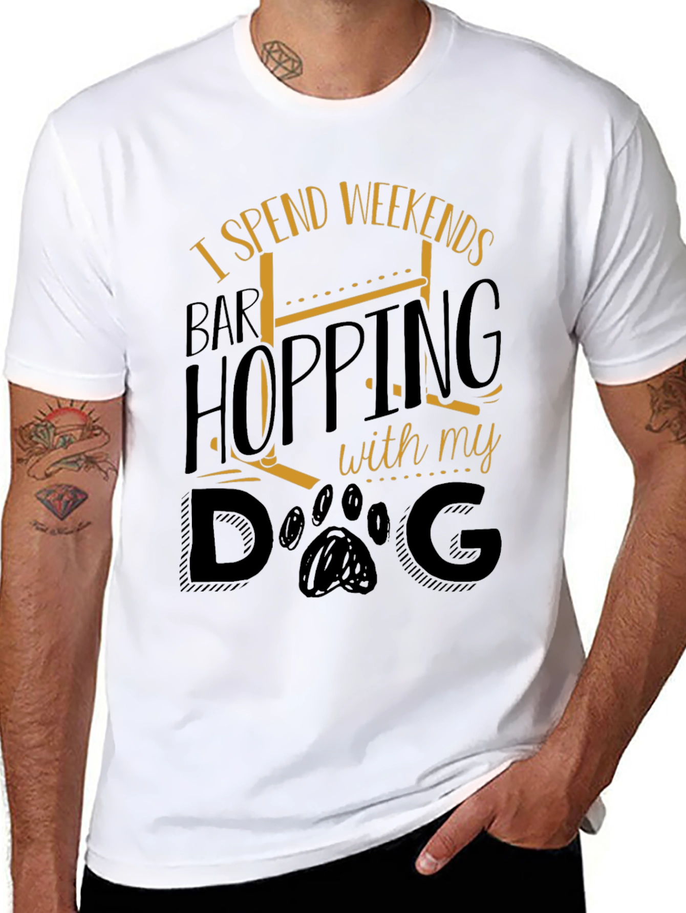 Weekend Bar Hopping Dog Lover T-Shirt
