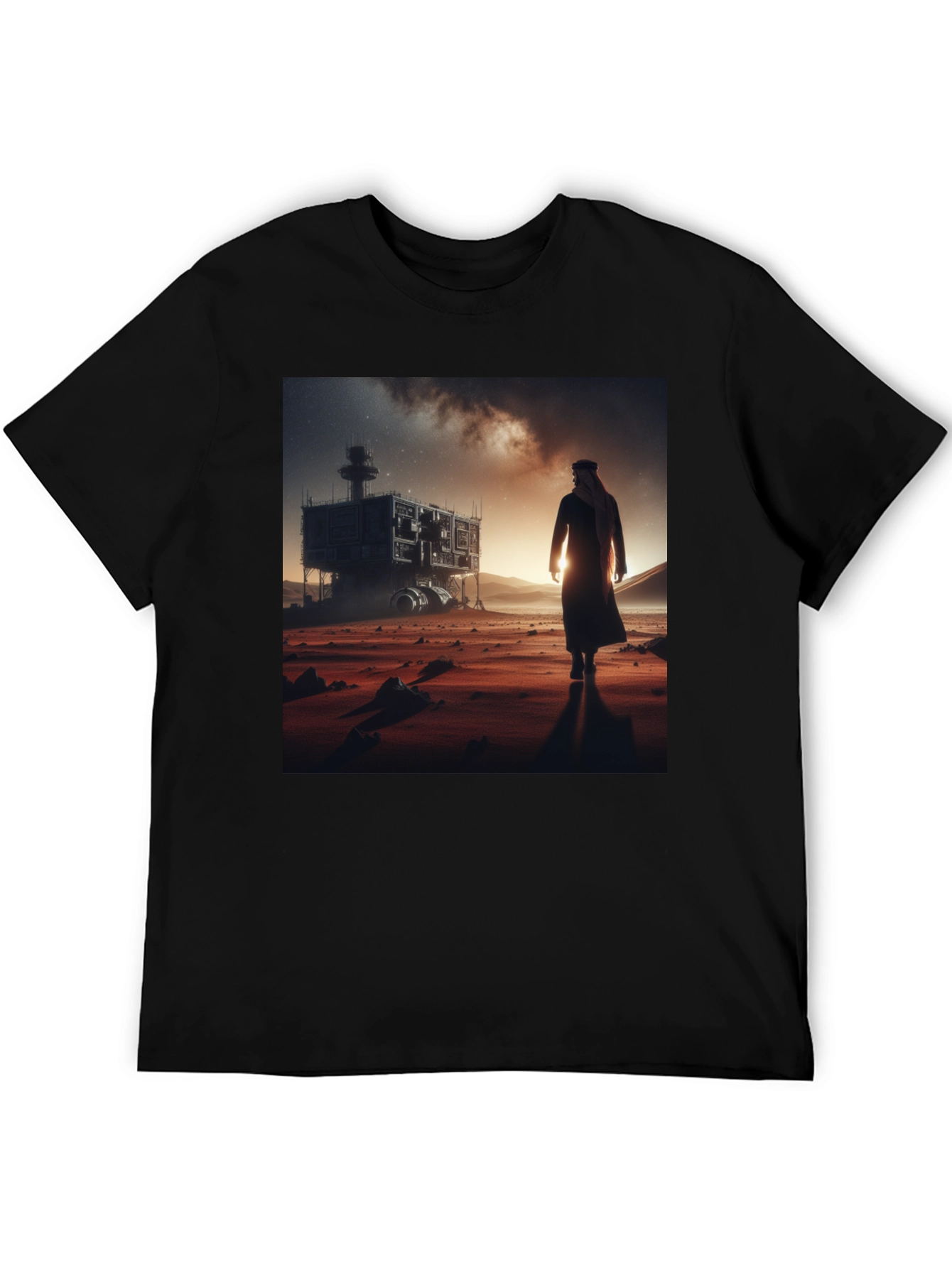 Futuristic Desert Traveler Graphic Tee