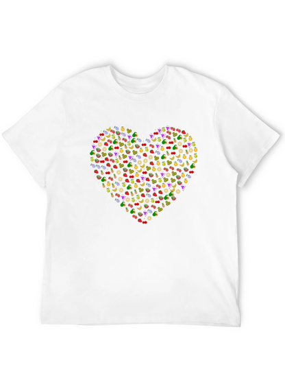 Fruit Heart T-Shirt - Black Cotton Tee