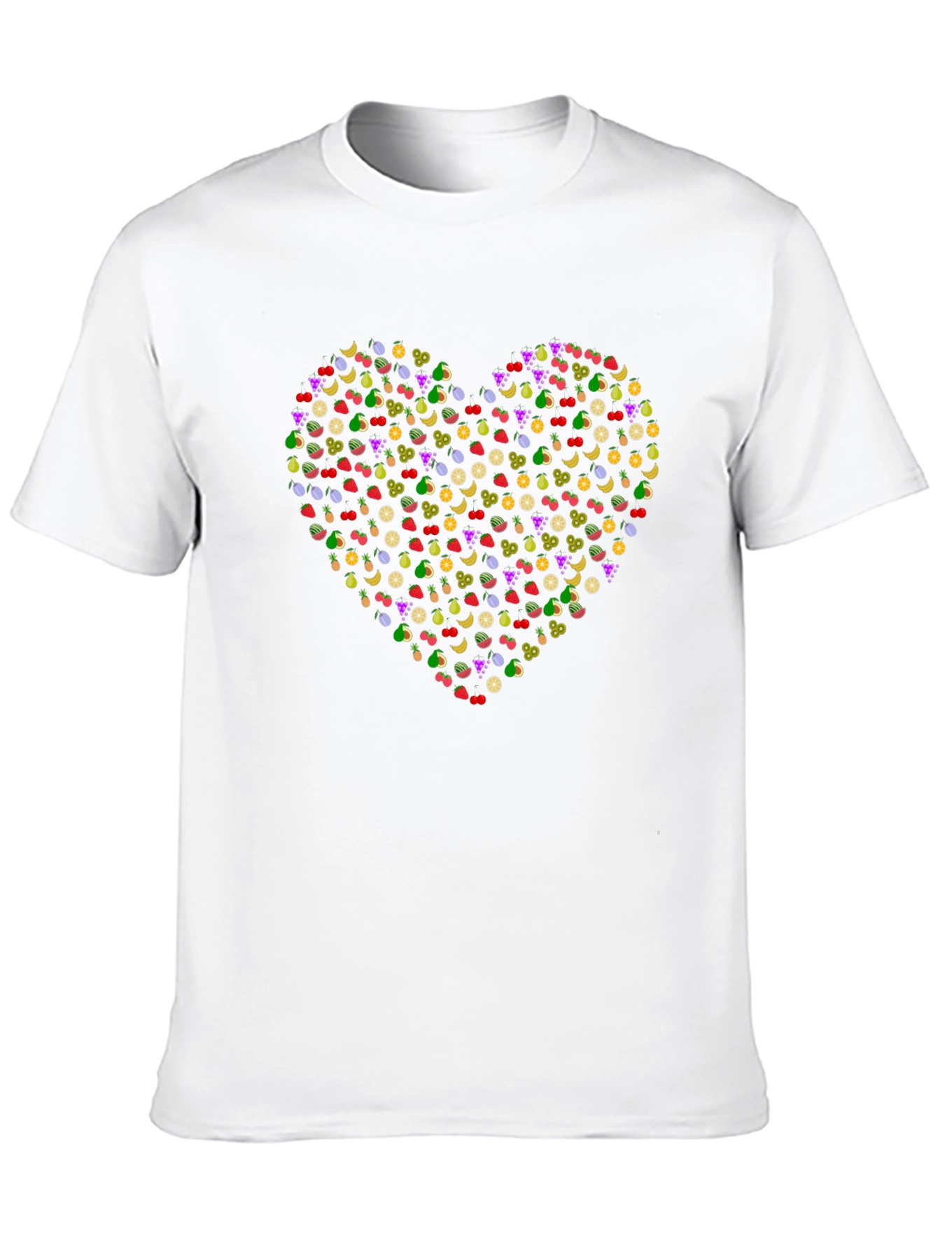 Fruit Heart T-Shirt - Black Cotton Tee