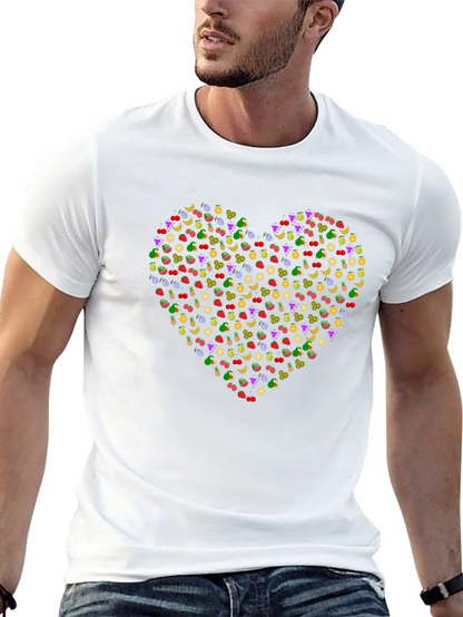 Fruit Heart T-Shirt - Black Cotton Tee