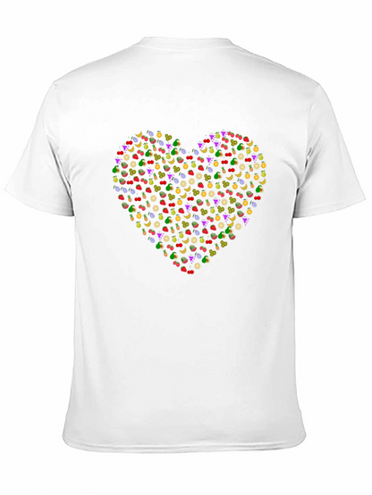 Fruit Heart T-Shirt - Black Cotton Tee