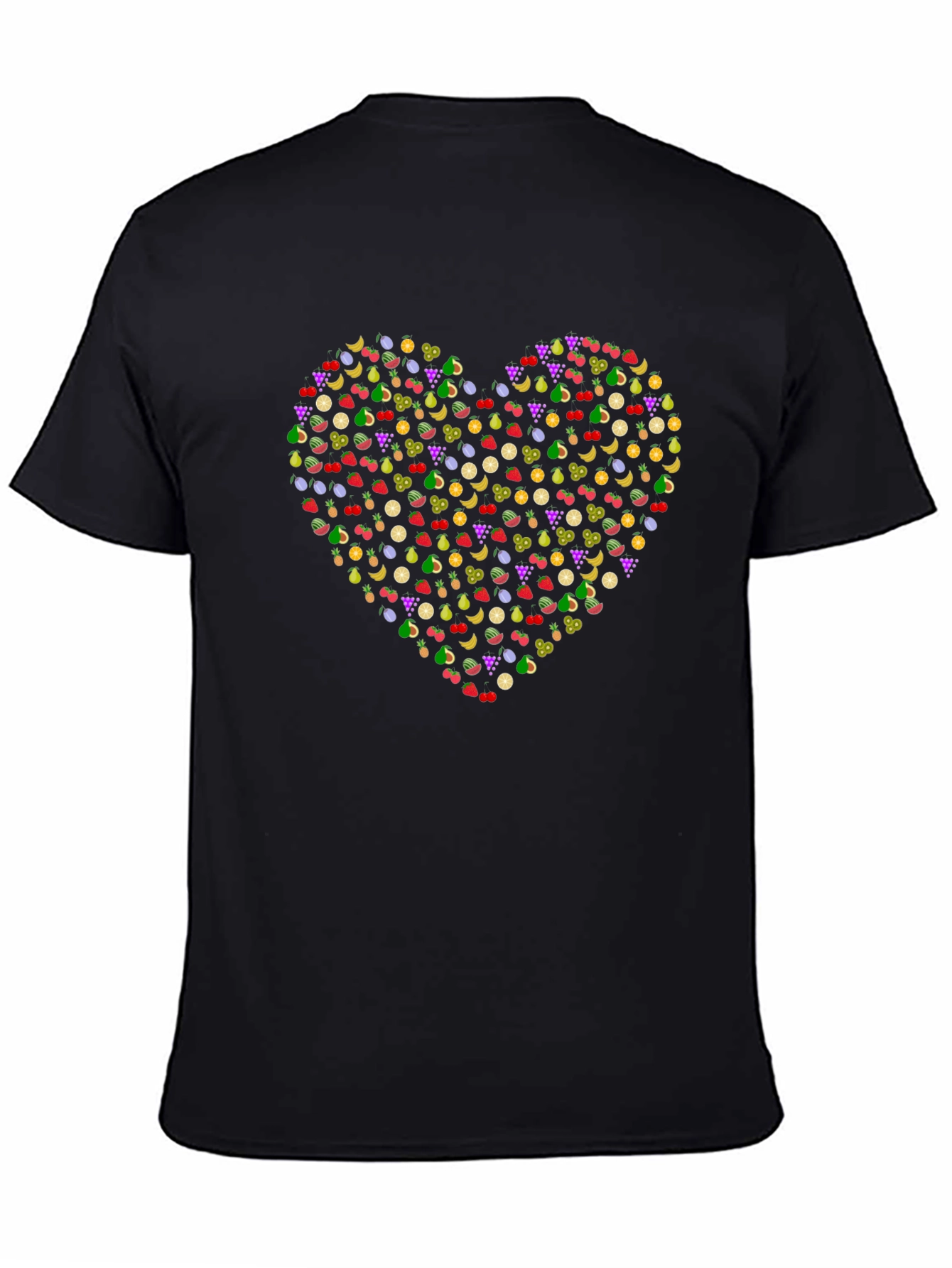 Fruit Heart T-Shirt - Black Cotton Tee