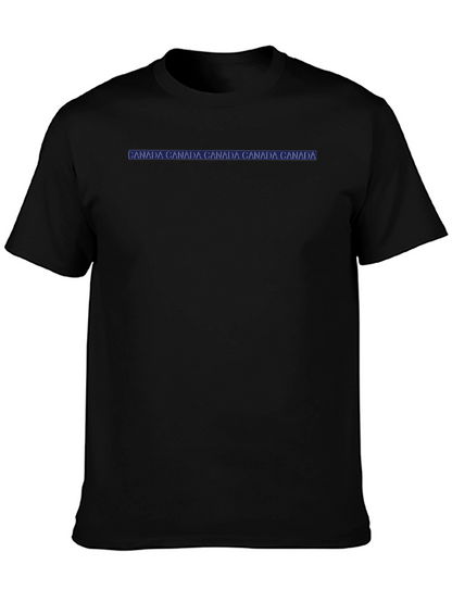 Mens Black CANADA Print T-Shirt - Casual Wear