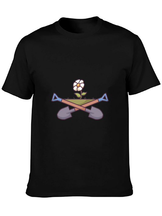 Gardener T-Shirt - Flower & Shovel Graphic Tee