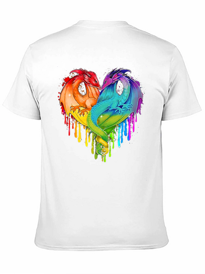 Rainbow Dragon Heart Graphic Tee - Unique Design