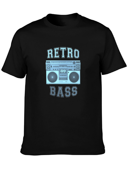 Retro Bass Boombox Graphic Tee - Classic Style