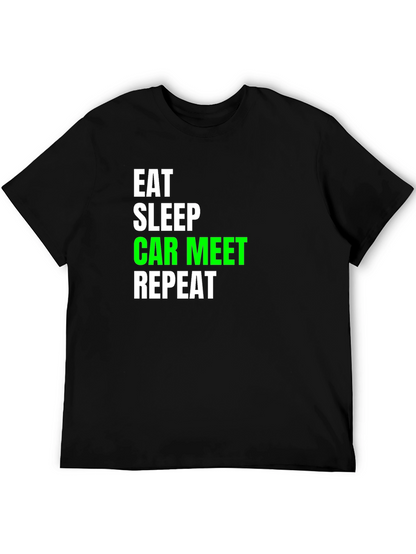 Eat Sleep Car Meet Repeat Black T-Shirt