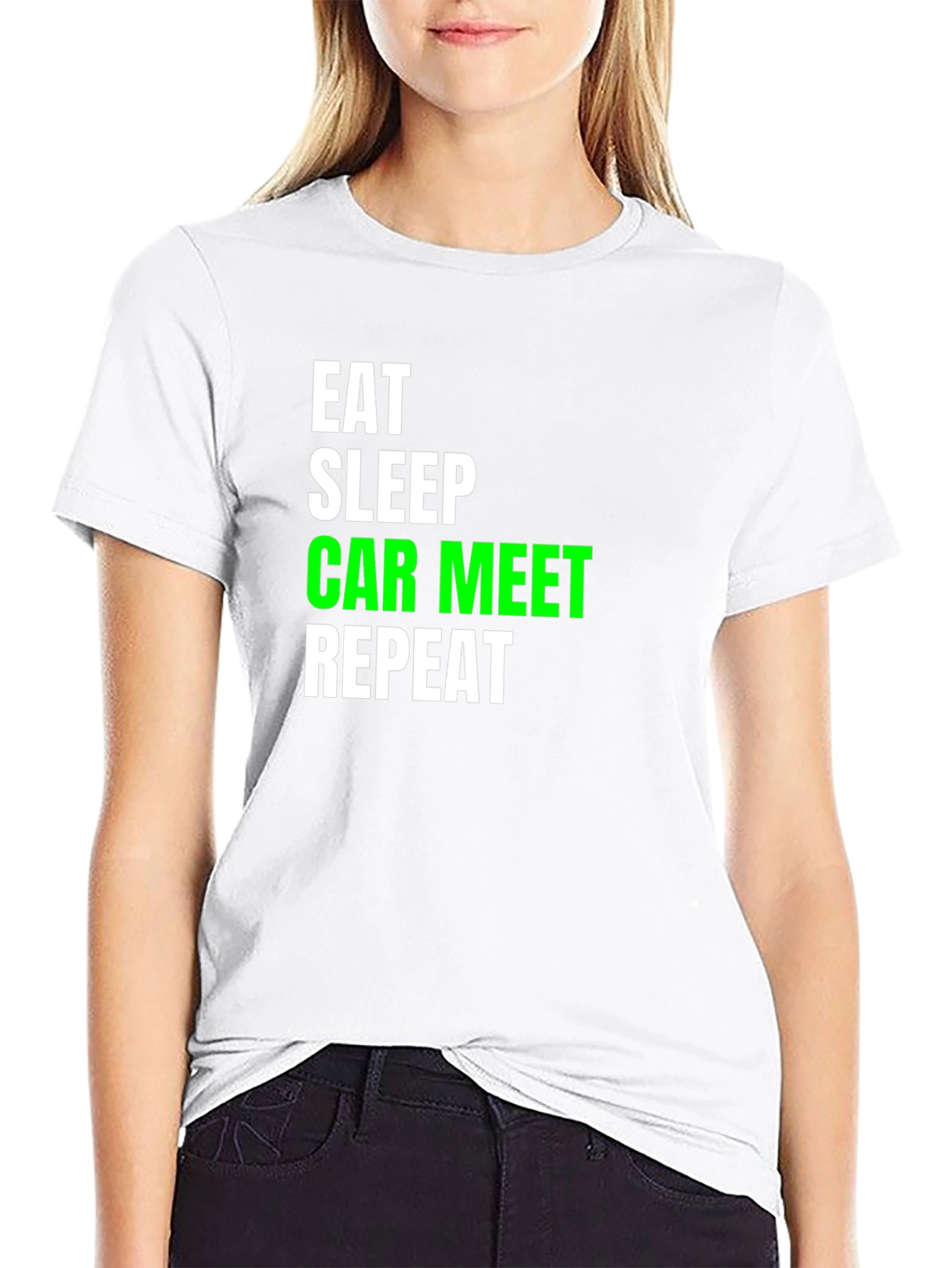 Eat Sleep Car Meet Repeat Black T-Shirt