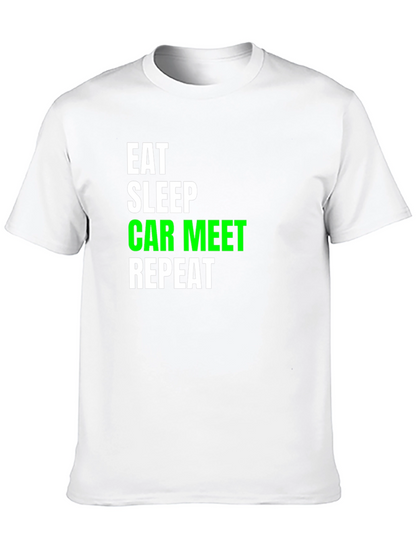 Eat Sleep Car Meet Repeat Black T-Shirt