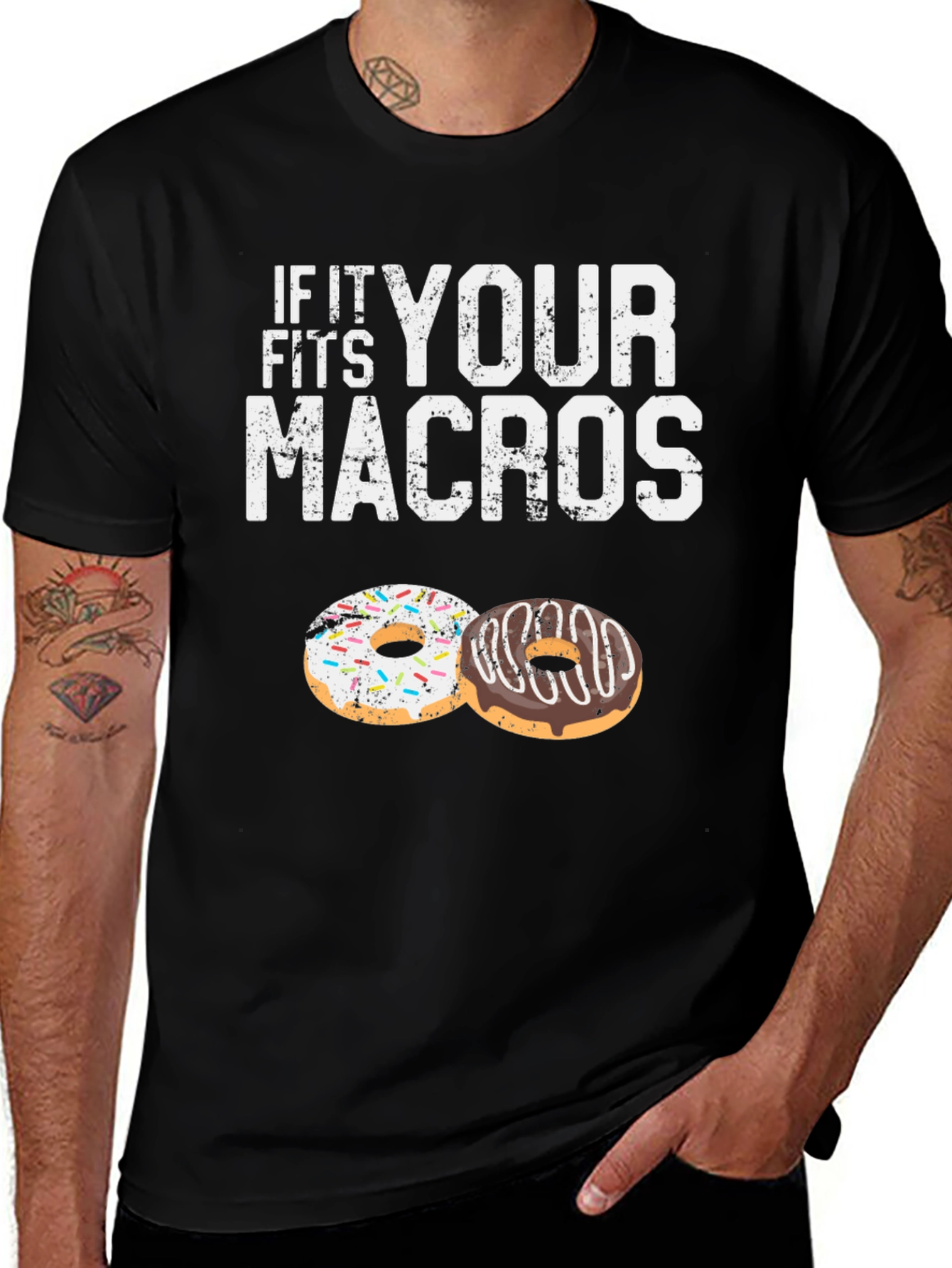 If It Fits Your Macros T-Shirt Doughnut Lover