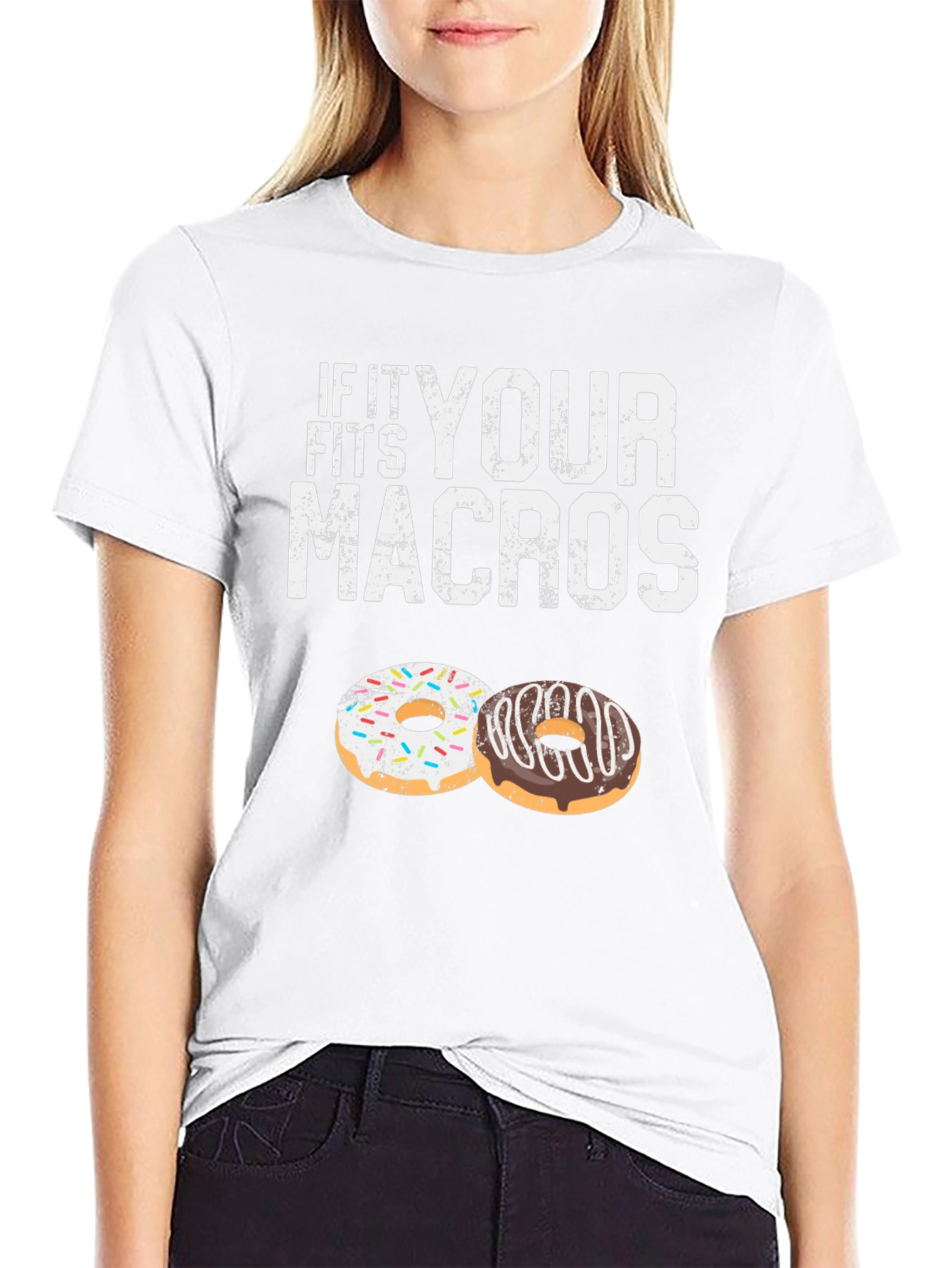 If It Fits Your Macros T-Shirt Doughnut Lover